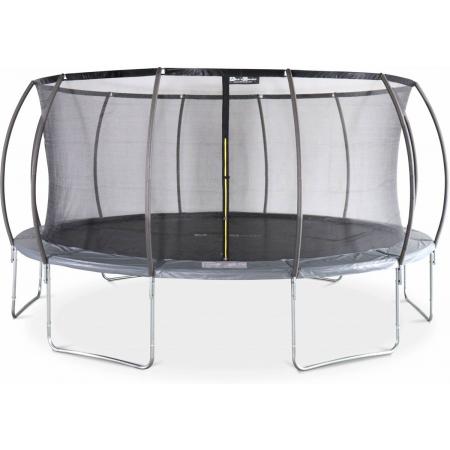 Trampoline rond Ø 490cm grijs met veiligheidsnet aan binnenzijde - Jupiter Inner – Nieuw model - trampoline voor tuin 4,9m 490 cm